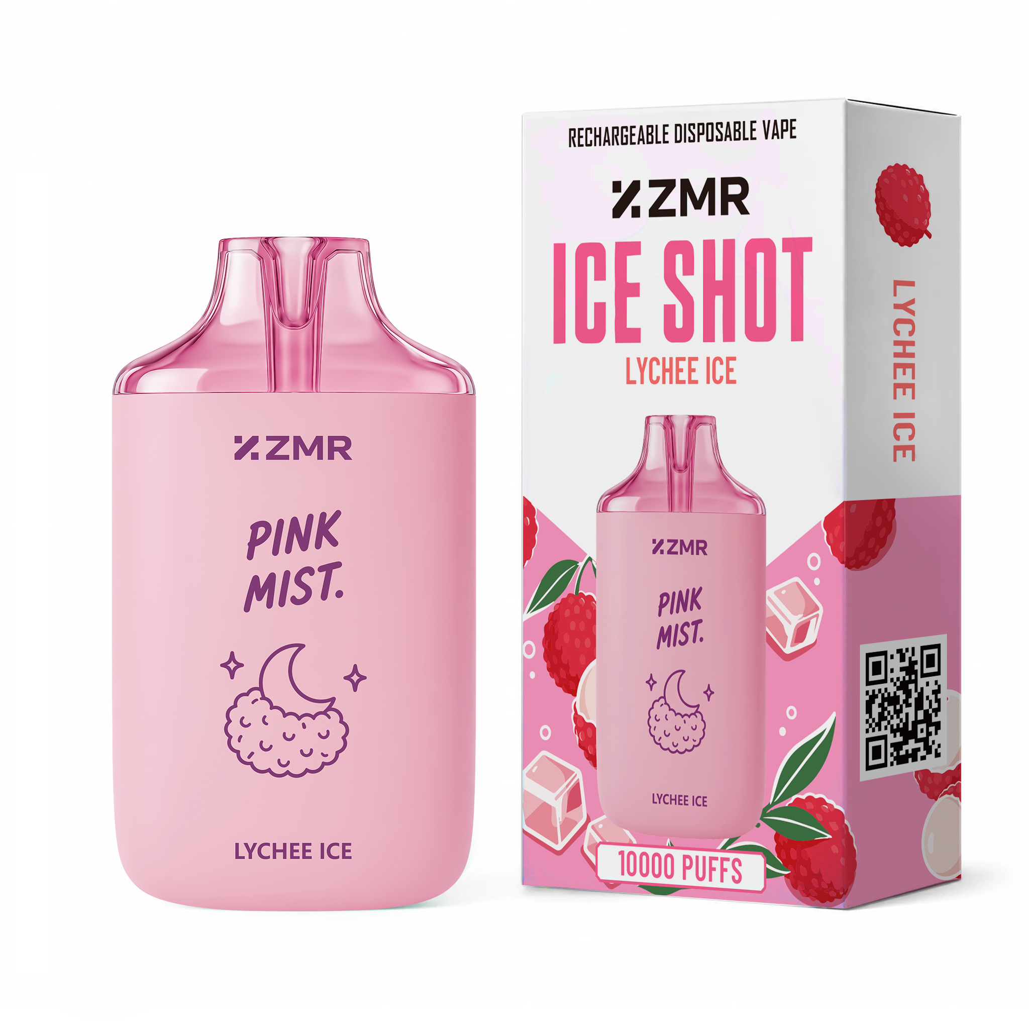 ZMR Ice Shot Lychee Ice device and packaging