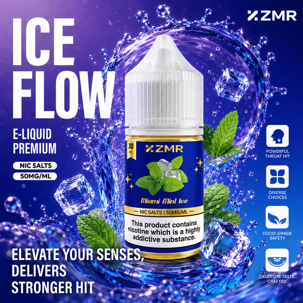 ZMR-Ice Flow Miami Mint Ice 50mg nic salt - Image 2