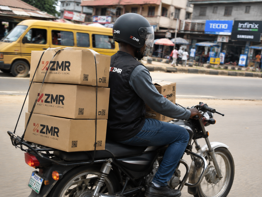 ZMR Shop local delivery rider in Nigeria