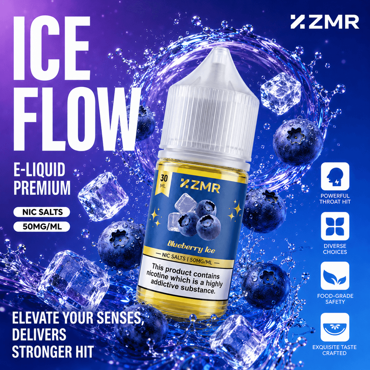 ZMR-Ice Flow Blueberry Ice 50mg nic salt - Image 2