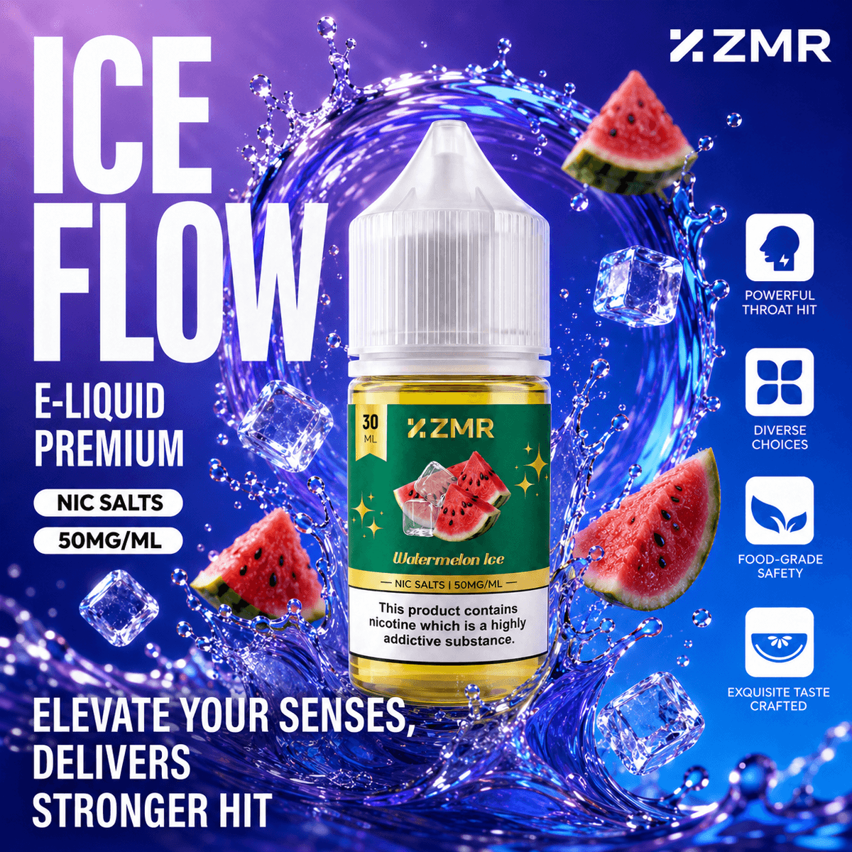 ZMR-Ice Flow Watermelon Ice 50mg nic salt - Image 2