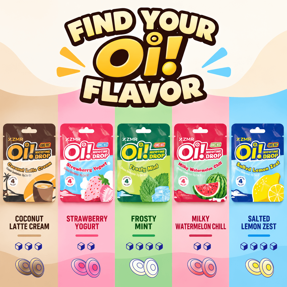 Oi! Nicotine Candy Miky Watermelon Chill and Salted Lemon Zest - Image 2