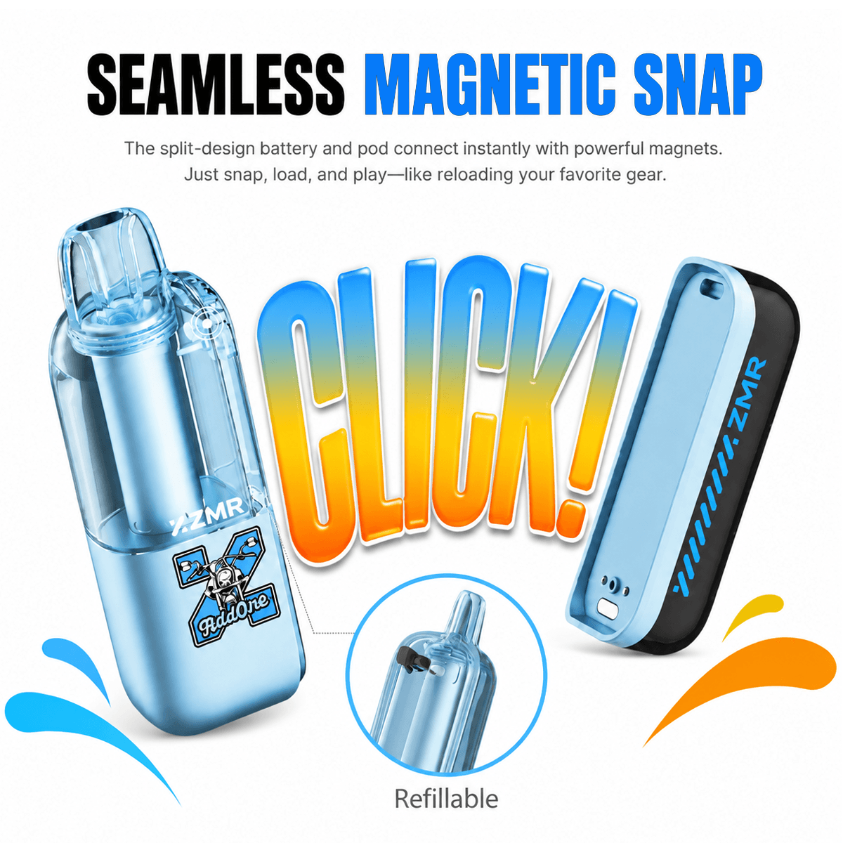 ADDONE 2*16ml Mega-Tank Replacement Pod blue - Image 3