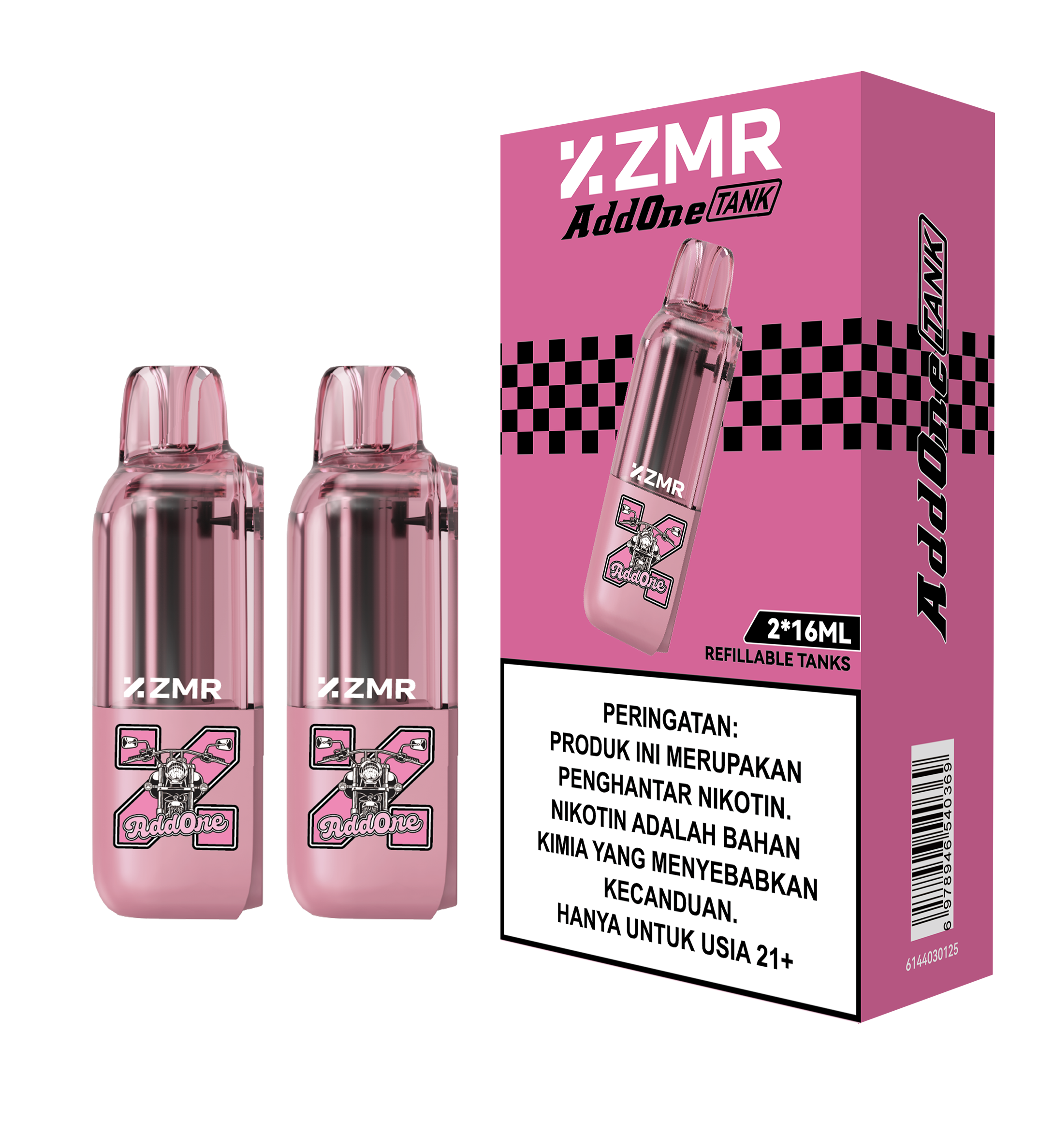 ADDONE 2*16ml Mega-Tank Replacement Pod Pink