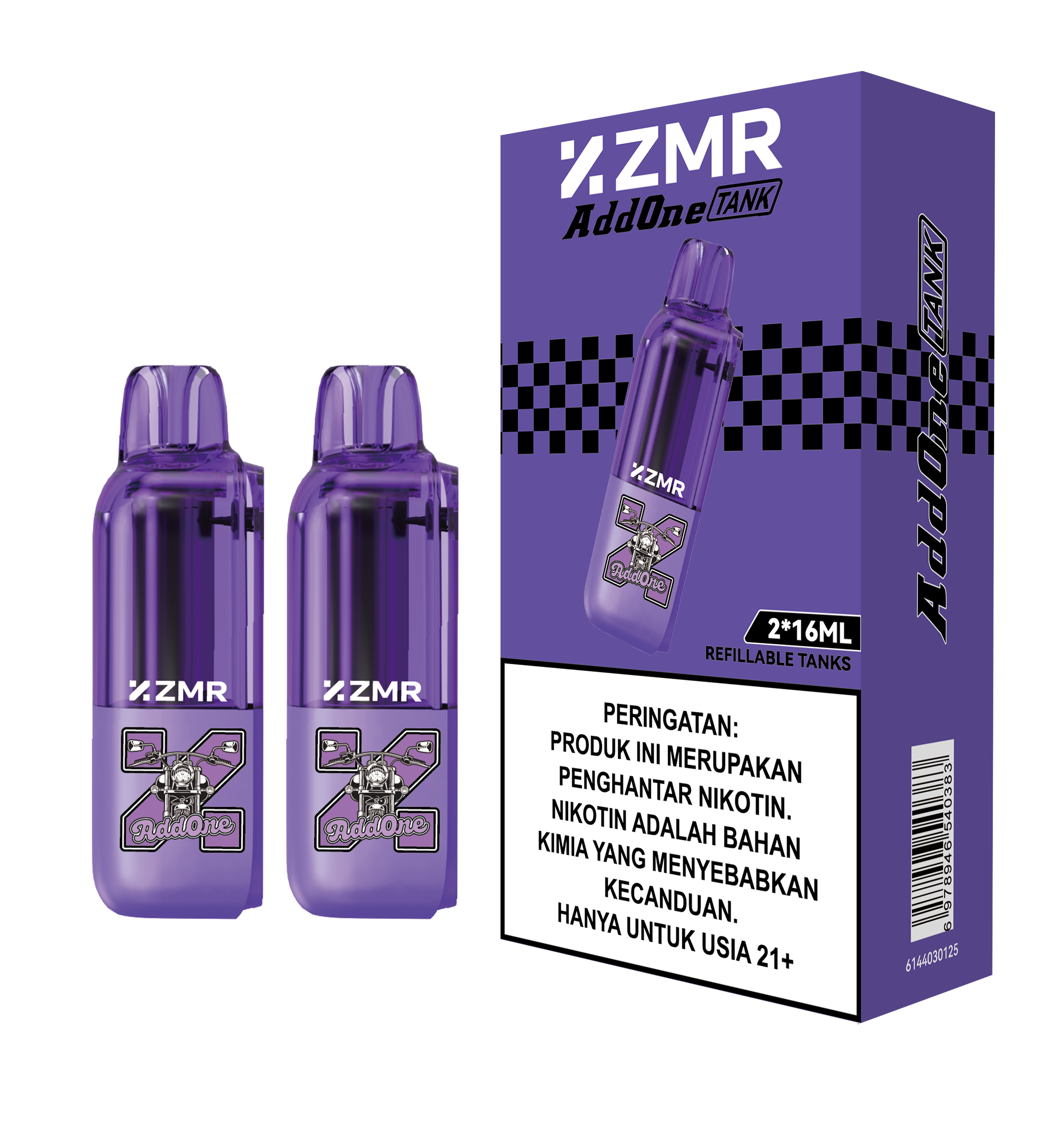 ADDONE 2*16ml Mega-Tank Replacement Pod purple