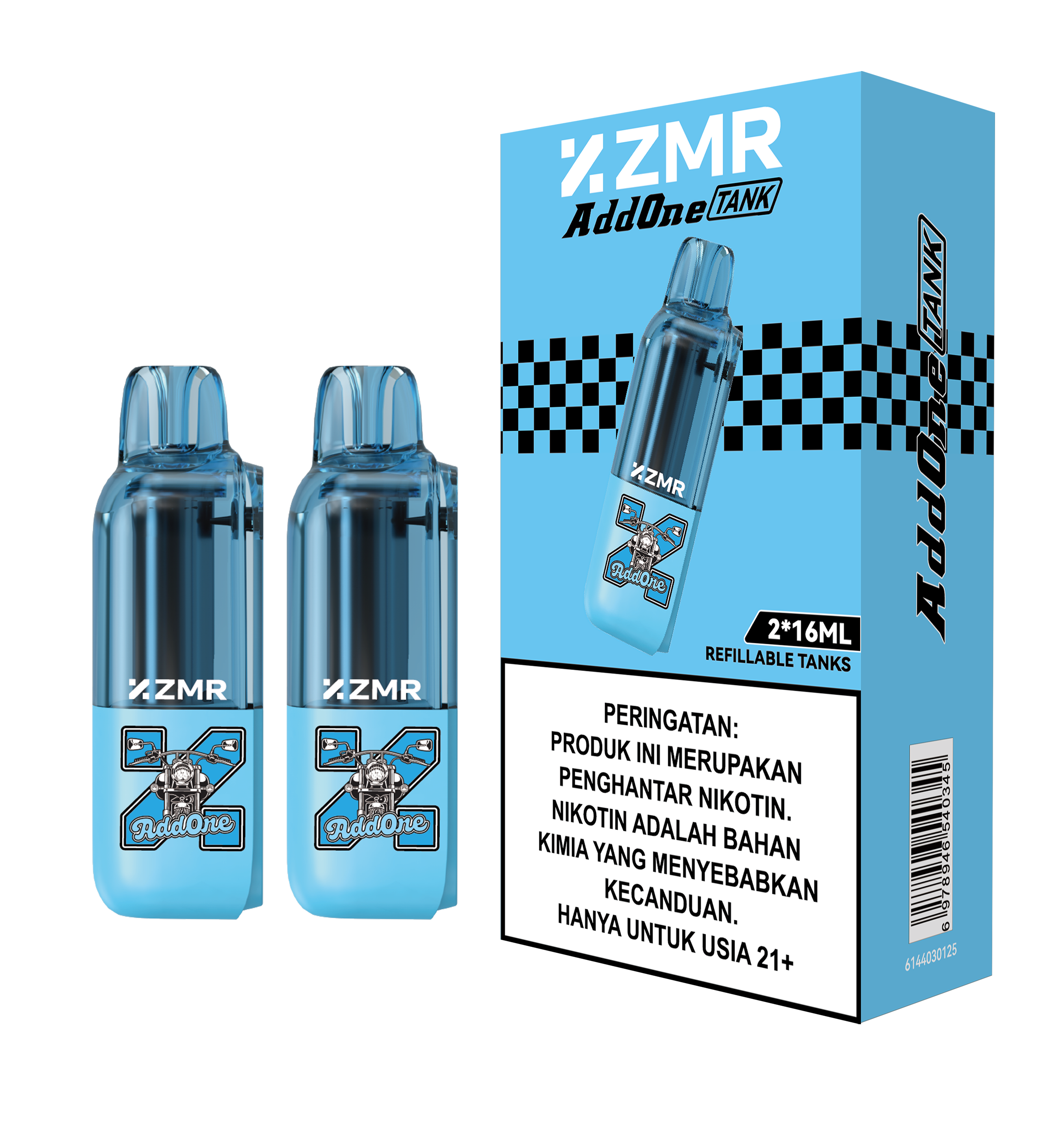 ADDONE 2*16ml Mega-Tank Replacement Pod blue