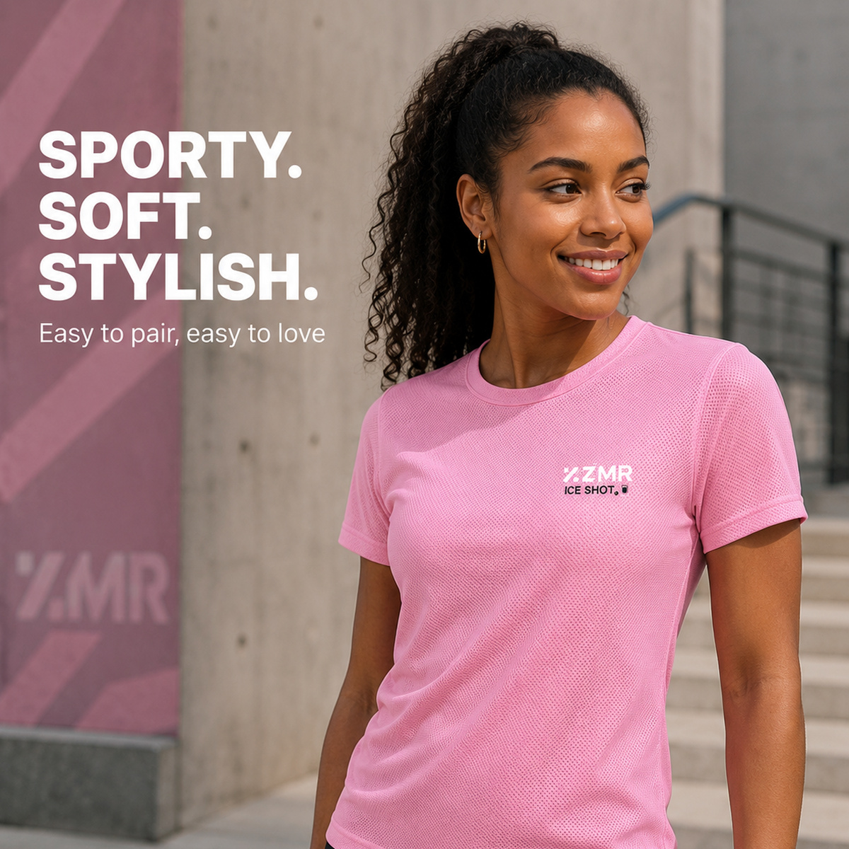 Quick-dry shirt – Pink (ice-shot) - Image 8